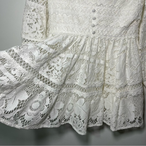 Bardot Junior Girls White Venice Lace Long Sleeve Dress Size 8 Elegant Boho - Picture 6 of 9